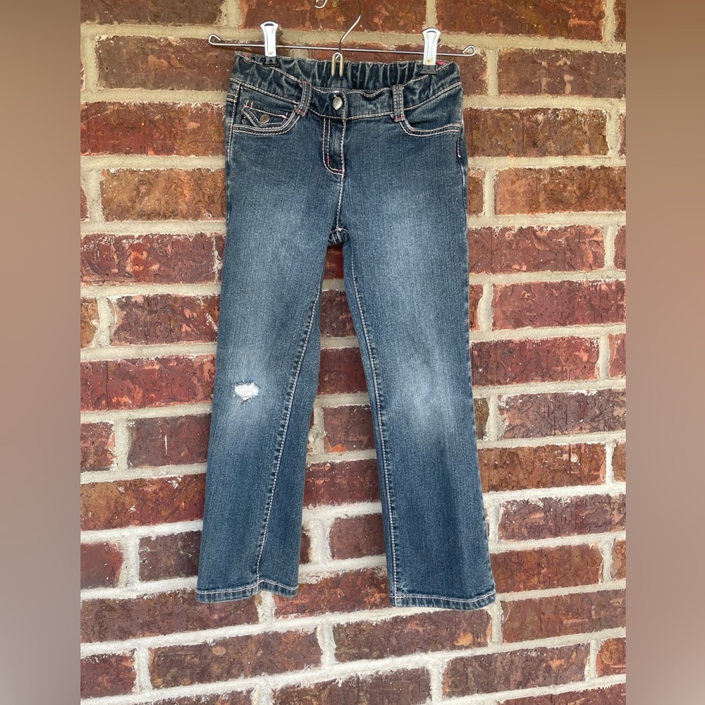 Little Girl’s Gymboree Distressed Jeans Size 6 Pink Thread
